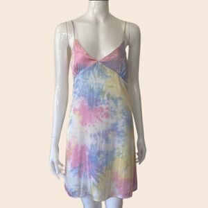 Le Lis Rainbow Tie Dye Mini Sun Dress Size Small